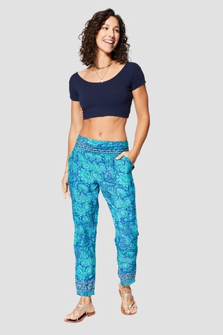 Pantalon - Bleu marine et turquoise 