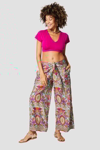 Pantalon - Doré et turquoise 