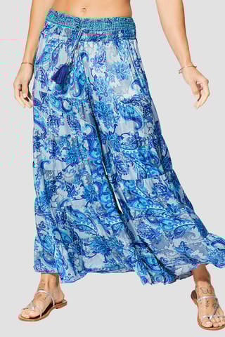 Pantalon palazzo - Bleu