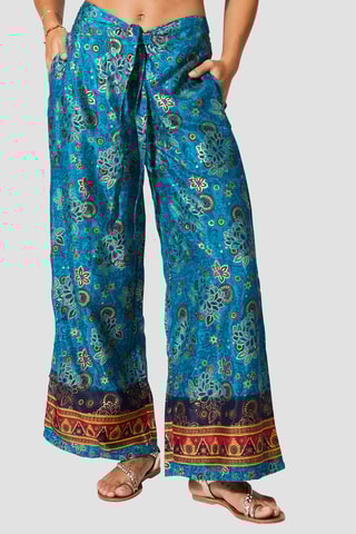 Pantalon palazzo - Bleu