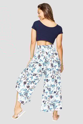 Pantalon - Bleu et blanc 