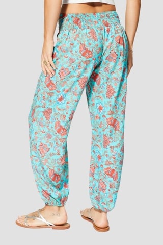 Pantalon droit - Bleu et rose