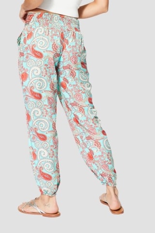 Pantalon droit - Blanc et rouge