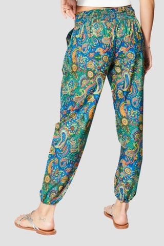 Pantalon droit - Bleu et vert