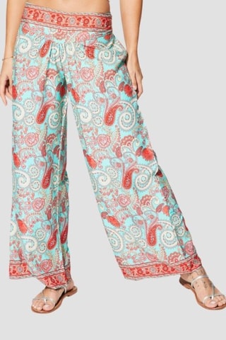 Pantalon flare - Rouge et bleu