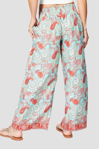 Pantalon flare - Rouge et bleu