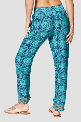 Pantalon droit - Bleu et turquoise