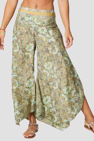 Pantalon palazzo - Vert