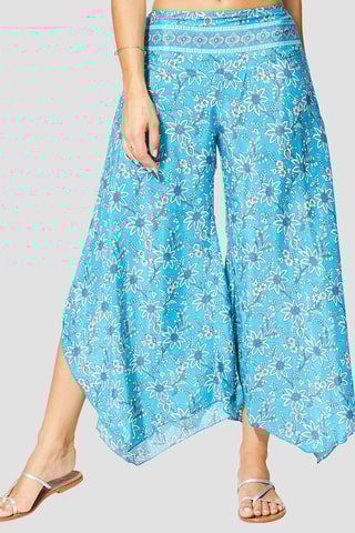 Pantalon palazzo - Bleu