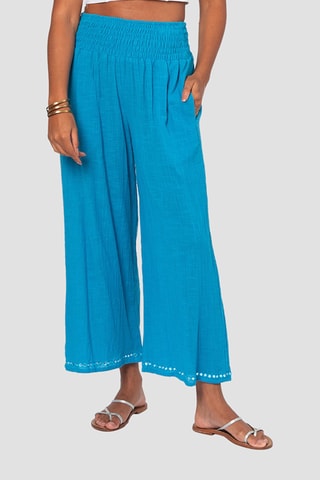 Pantalon taille haute - Indigo