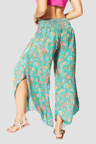 Pantalon palazzo - Vert