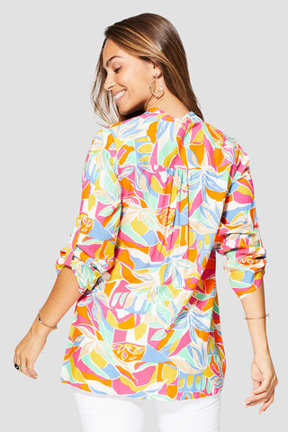 Blouse - 
Blanc et rose