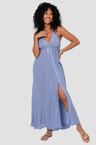 Robe longue - Bleu