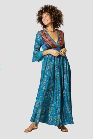 Robe longue - Doré et bleu 