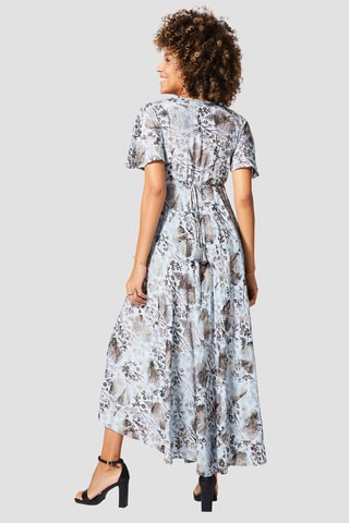 Robe portefeuille - Or et gris