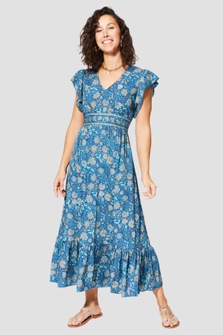 Robe longue - Bleu et blanc
