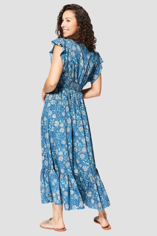 Robe longue - Bleu et blanc