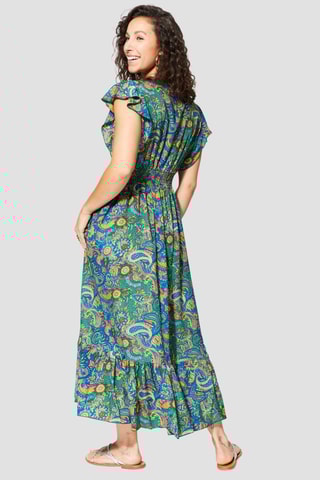 Robe longue - Vert et bleu