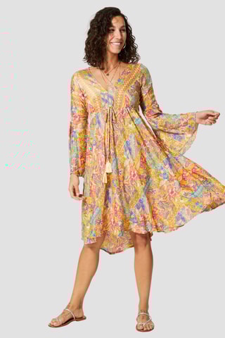 Robe patineuse - Jaune et rose