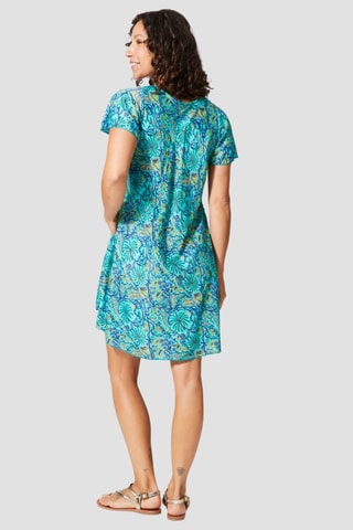 Robe trapèze - Bleu et vert