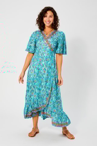 Robe portefeuille - Bleu