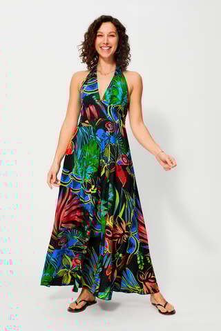 Robe longue - Noir et rouge 