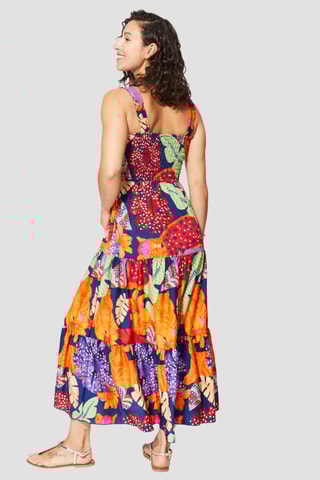 Robe longue - Orange et violet