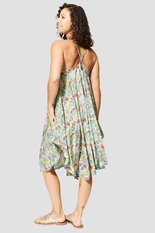 Robe midi - Vert et rouge