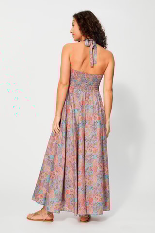 Robe longue - Turquoise et bordeaux