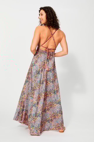 Robe longue - Rose et turquoise