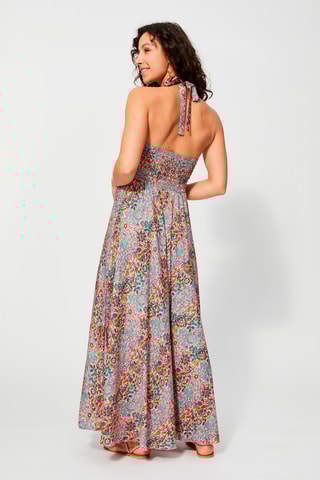 Robe longue - Rose et rouge brique