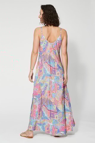 Robe longue - Bleu et rose 