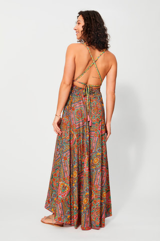 Robe longue - Rose et jaune