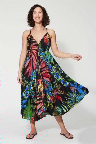 Robe longue - Noir et bleu 
