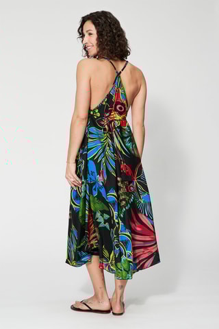 Robe longue - Noir et bleu 
