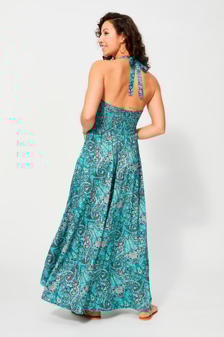 Robe longue - Turquoise et bordeaux