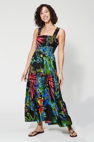 Robe longue - Noir et bleu 