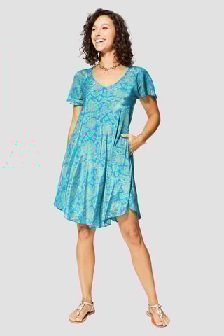 Robe midi - Bleu