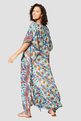 Caftan - Turquoise et rouge