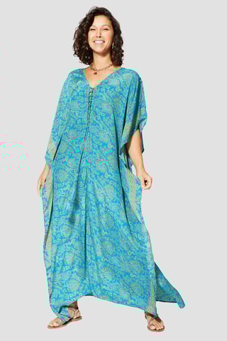 Caftan - Turquoise et jaune