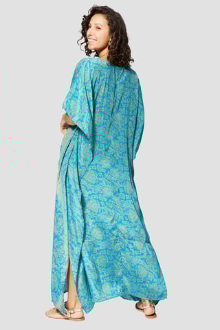 Caftan - Turquoise et jaune