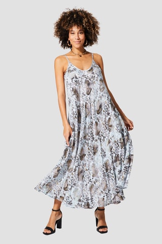 Robe longue - Or et gris