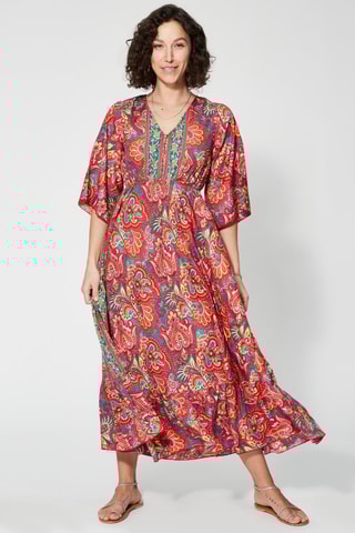Robe longue - Rouge et vert