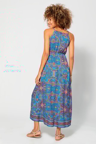 Robe longue - Rouge et bleu