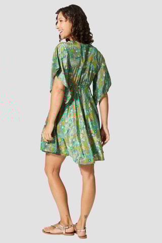 Robe trapèze - Vert et orange