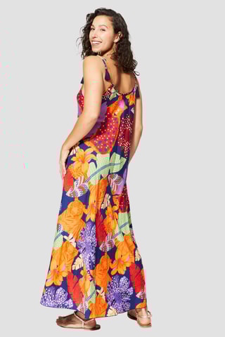 Robe longue - Orange et violet