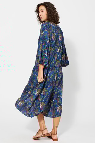 Robe longue - Bleu et rose
