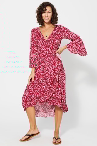 Robe portefeuille - Rouge et blanc