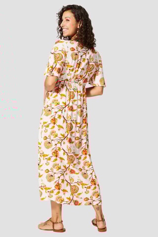 Robe longue - Blanc et orange