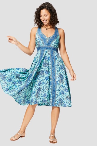 Robe midi - Bleu